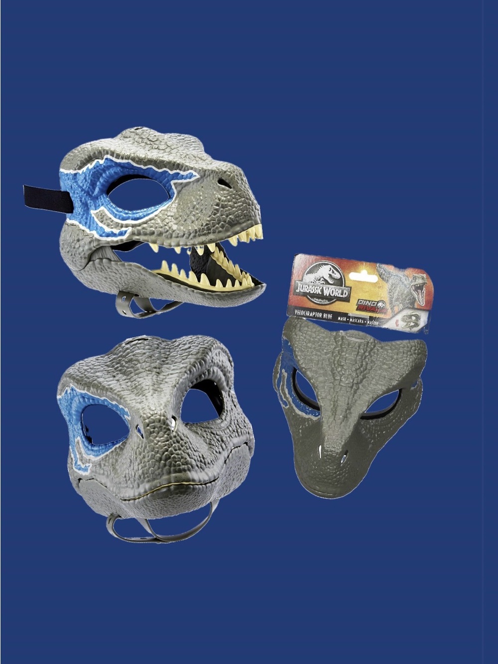 Jurassic World Blue Velociraptor Interactive Mask with Opening Jaw